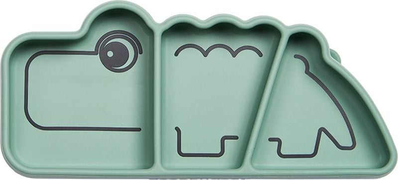 Croco Teller mit Saugnapf grün