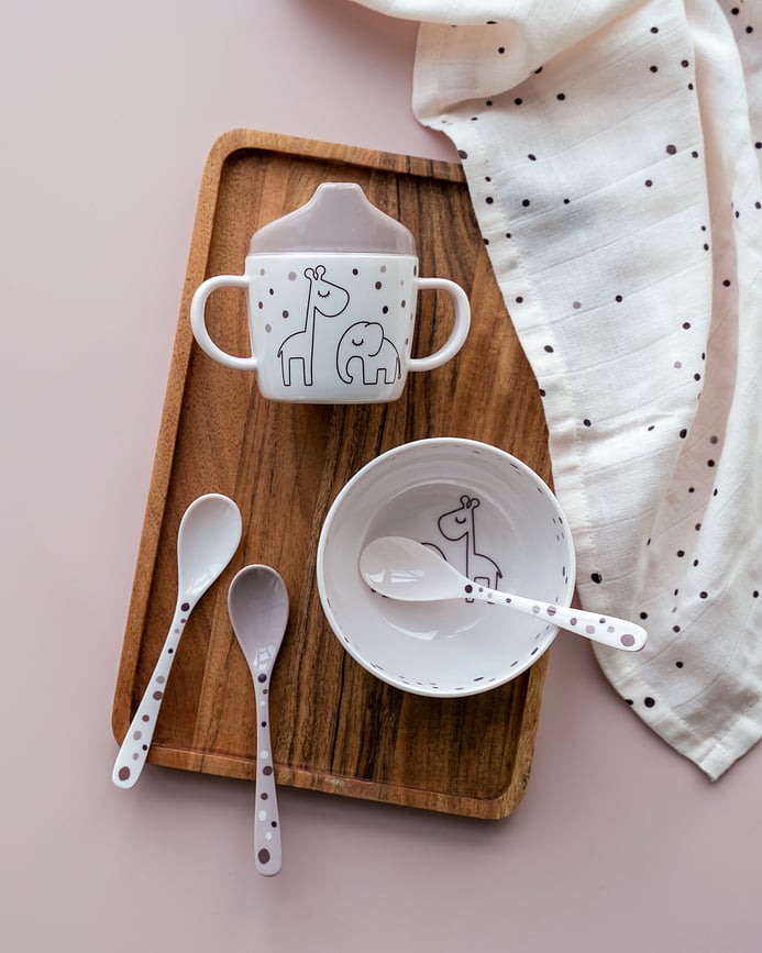 Cubiertos Infantiles Dreamy Dots, blancos, Set de 3 piezas