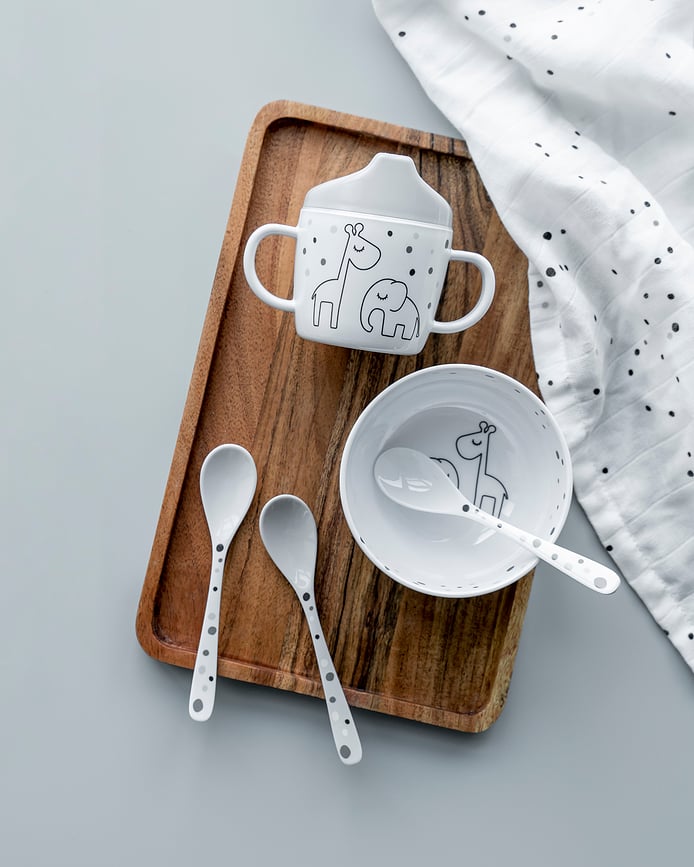 Cubiertos Infantiles Dreamy Dots, blancos, Set de 3 piezas