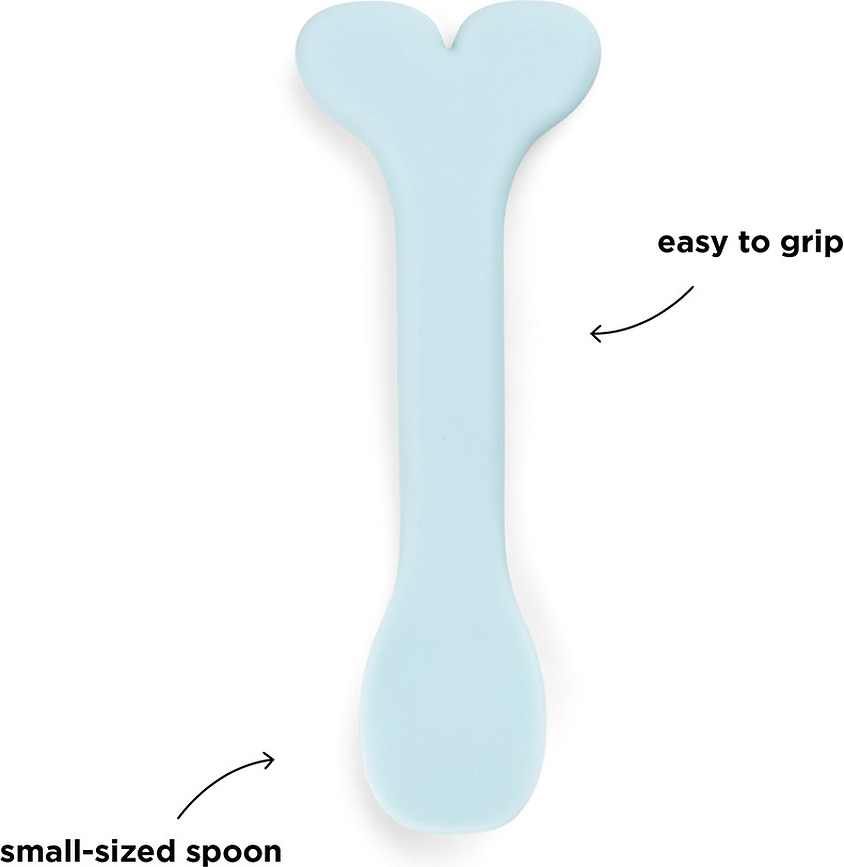 Cucharitas infantiles de silicona Wally, azules, Pack de 3