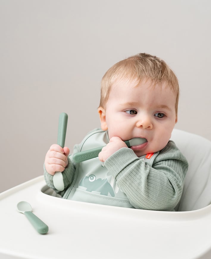 Cucharitas para bebés Foodie, gris beige, 3 unidades