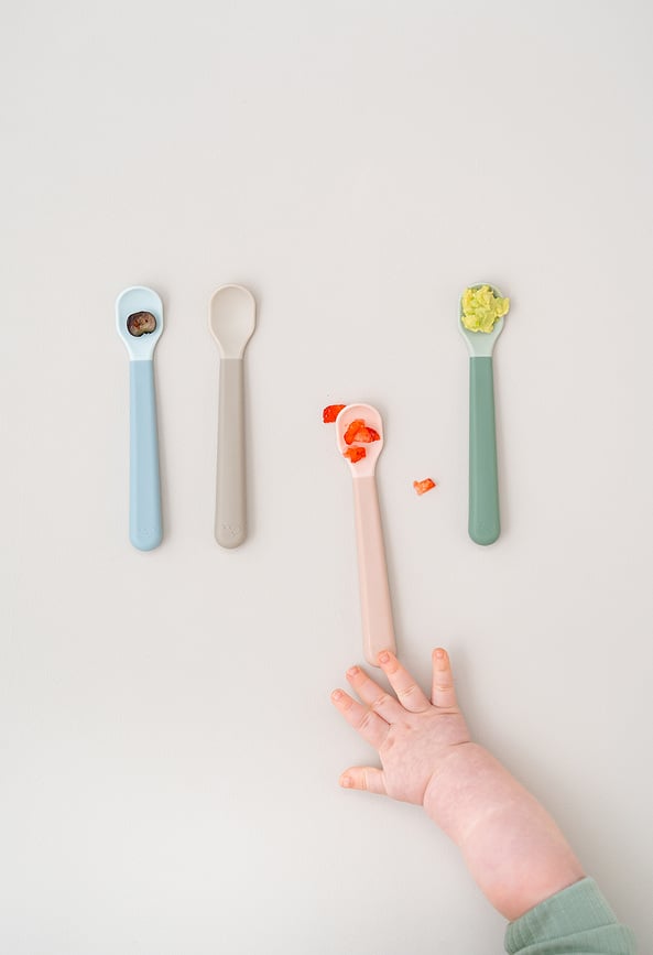 Cucharitas para bebés Foodie, gris beige, 3 unidades
