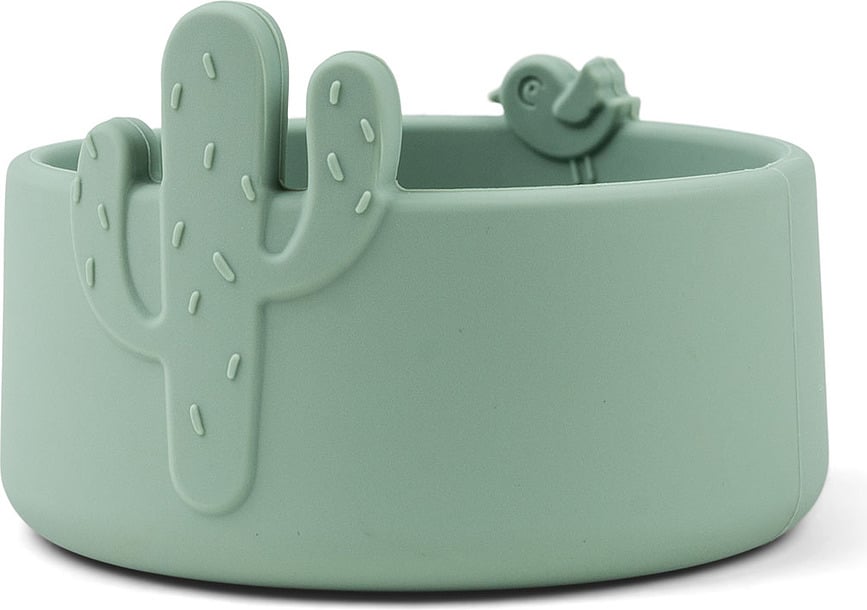 Cuencos infantiles de silicona Lalee, verde y color arena, Pack de 2