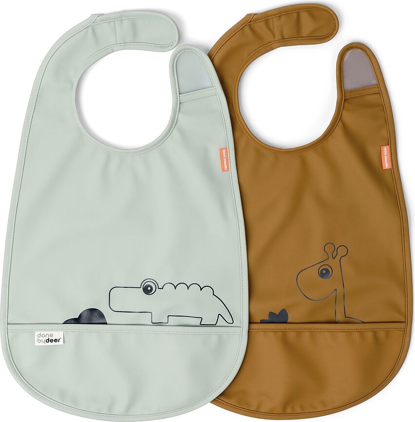 Deer Friends Bavoirs, moutarde, Lot de 2