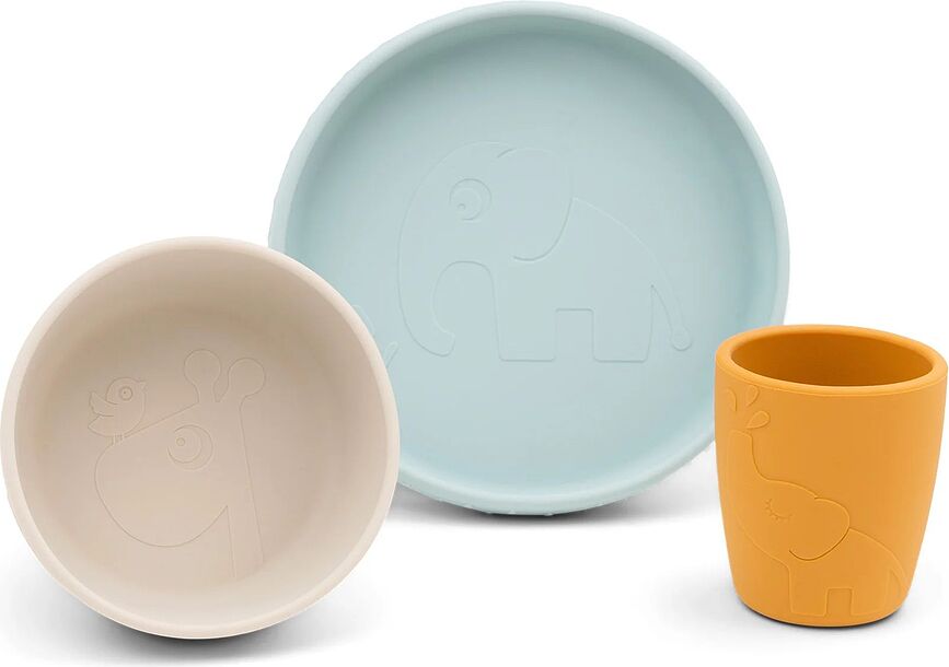 Deer Friends Σετ Παιδικών Σκευών με βεντούζα, μπλε, 3 τμχ