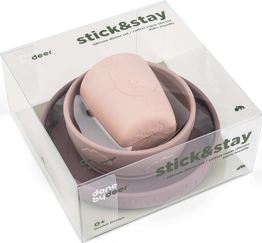 Deer Friends Σετ Παιδικών Σκευών με βεντούζα, μπλε, 3 τμχ