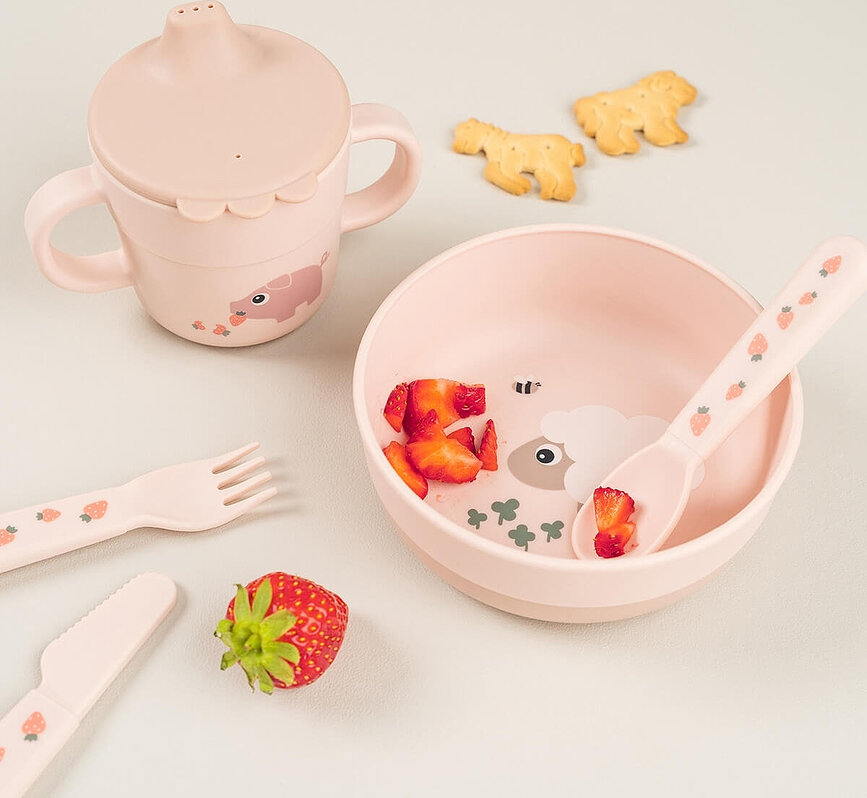 Dječja zdjelica Foodie Tiny Farm 12,5 cm, bež