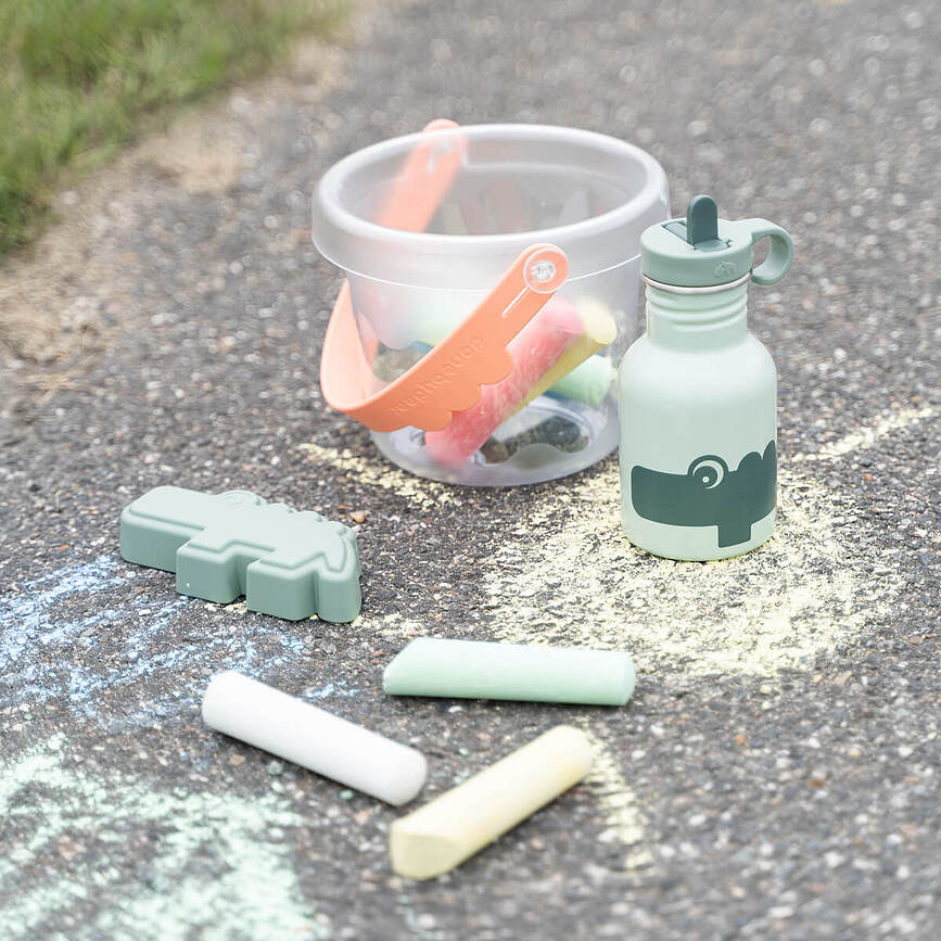 Done by Deer Croco Boca za vodu sa slamkom zelena