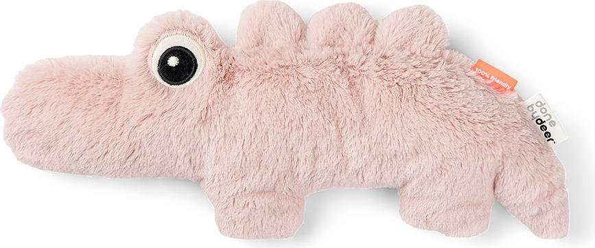Done By Deer Peluche Crocodile, petite, rose, avec remplissage de billes