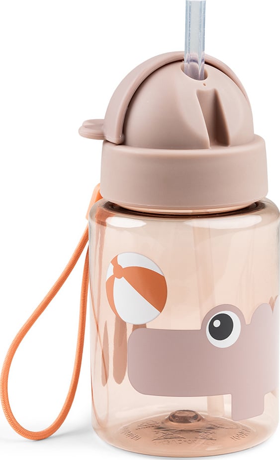Done by Deer Playground Trinkflasche mit Strohhalm 280 ml, rosa