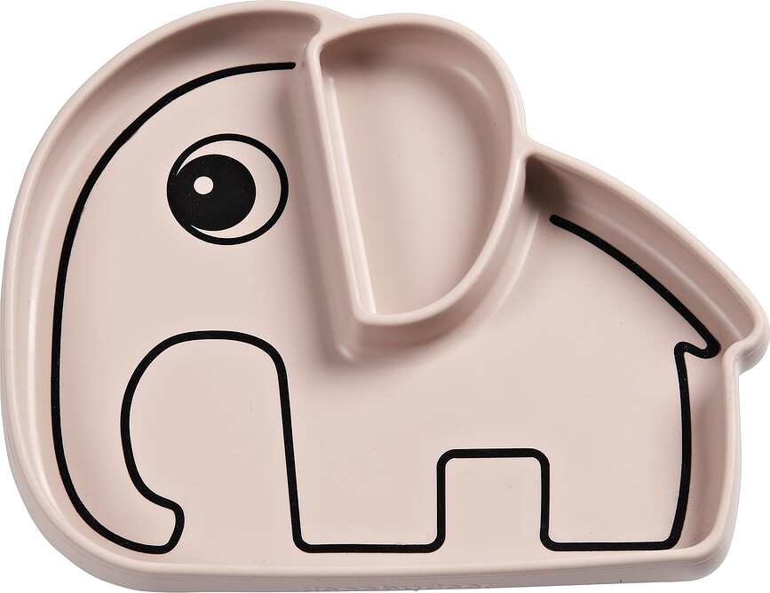 Elphee Assiette avec ventouse, rose