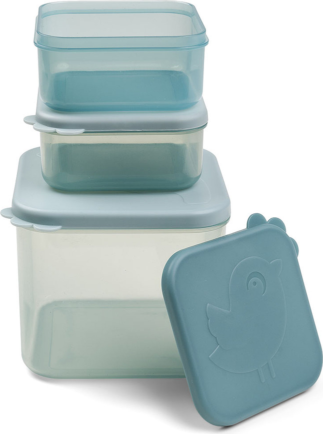 Elphee Récipients de Conservation Alimentaire, taille M, bleus, Lot de 3