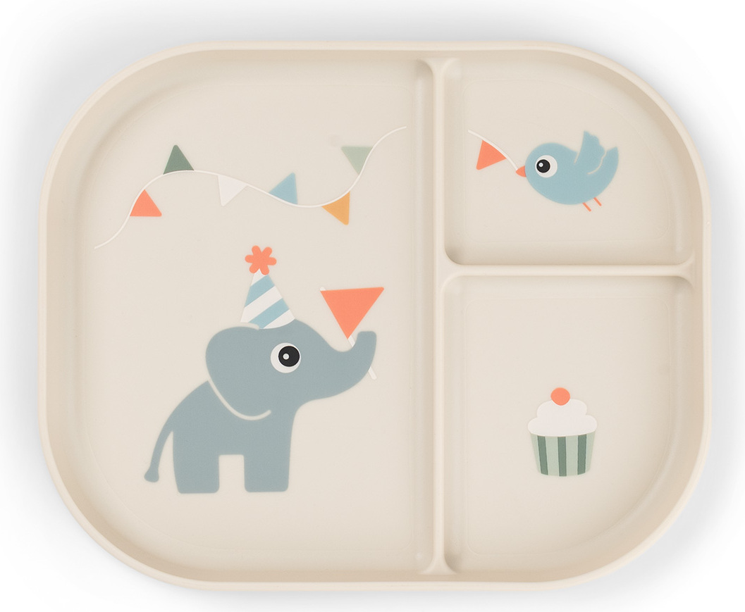Foodie Celebration Kinderteller mit Unterteilung sandfarben