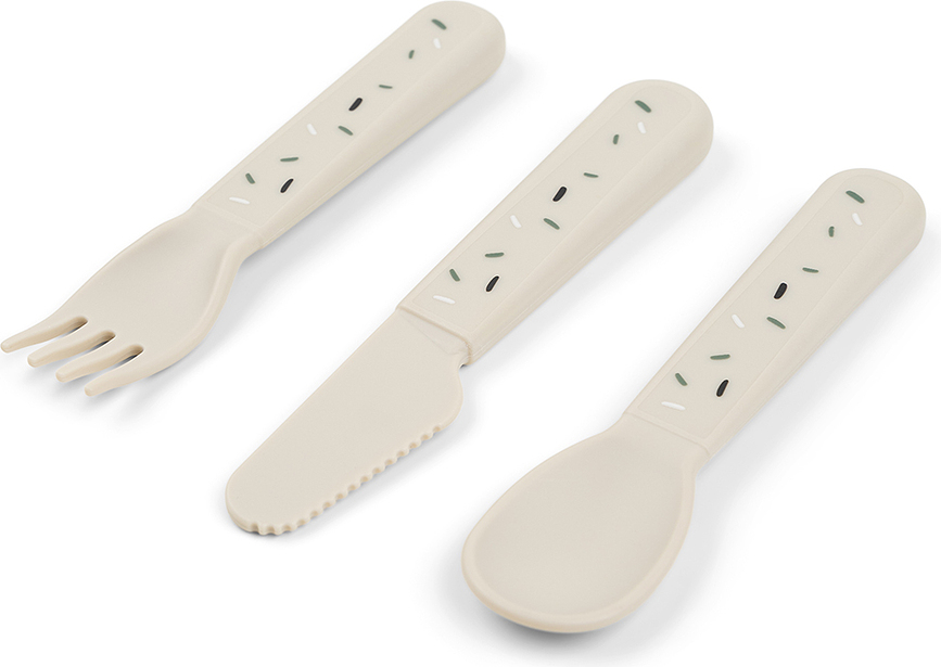 Foodie Confetti Μαχαιροπίρουνα παιδικά, αμμώδη, 3 τμχ