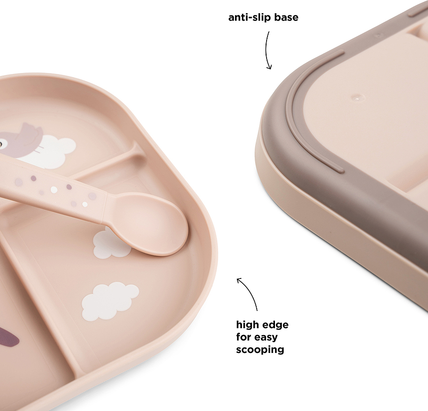 Foodie Happy Clouds Tanjurić s pregradama ružičasti