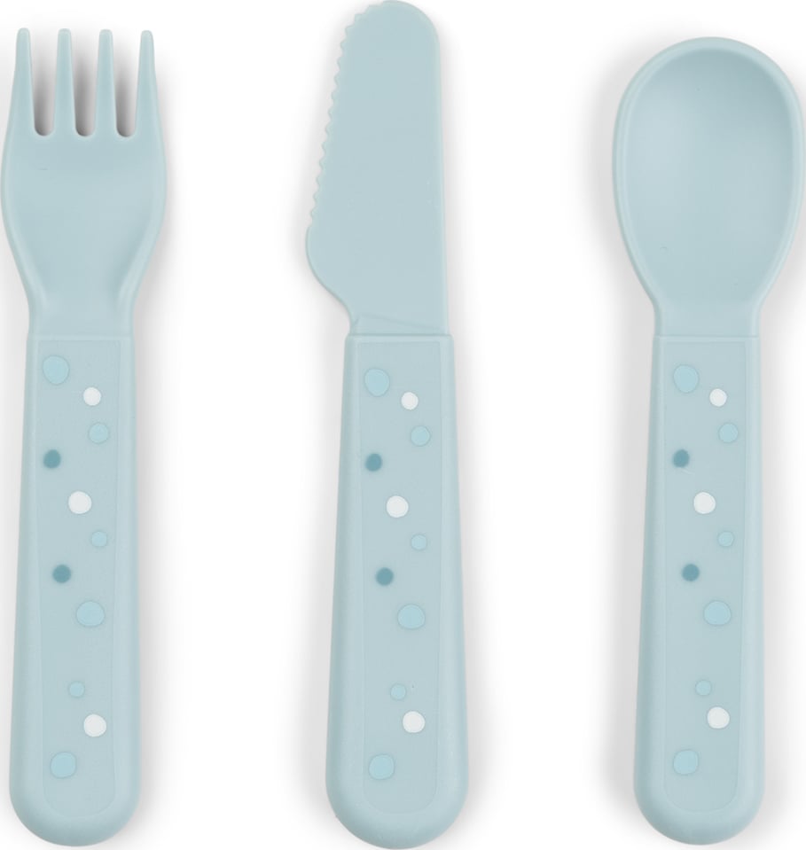 Foodie Happy Dots Baby-Besteck blau 3 El.