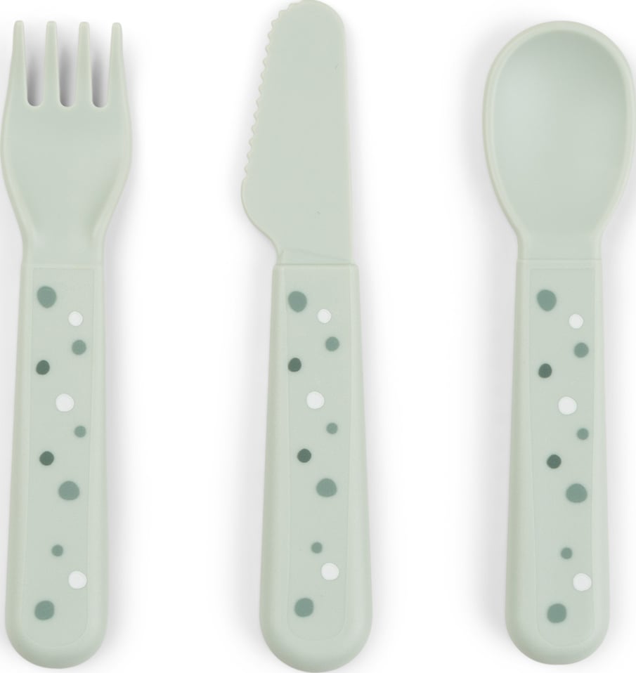 Foodie Happy Dots Baby-Besteck grün 3 El.