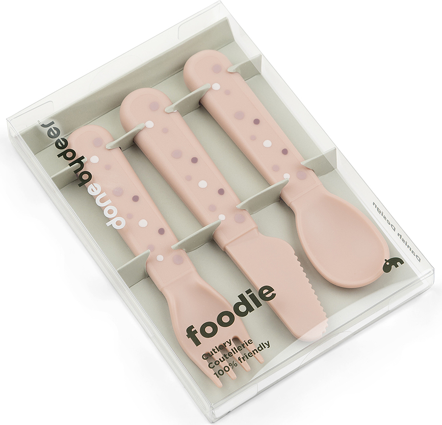 Foodie Happy Dots Set de Couverts pour enfants, bleus, Set 3 pièces