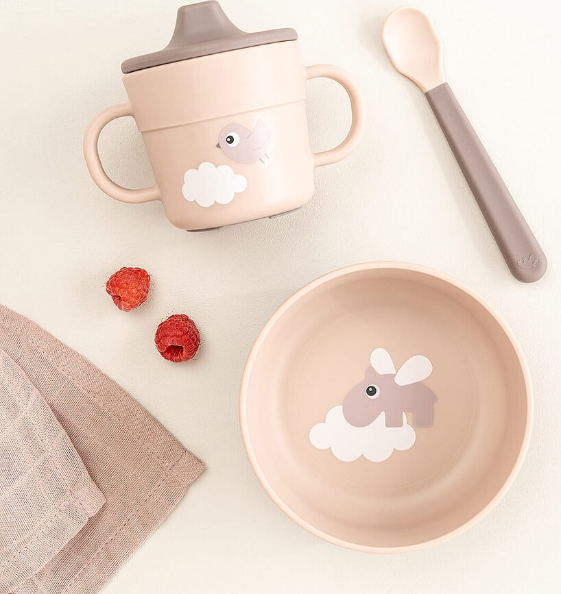 Foodie Happy Clouds Set Repas enfant, vert, Set 3 pièces