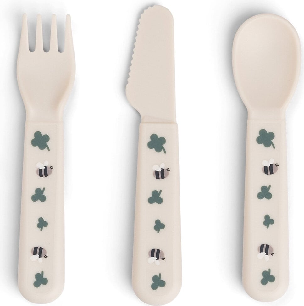 Foodie Tiny Farm Kinderbesteck, beige, 3-teilig
