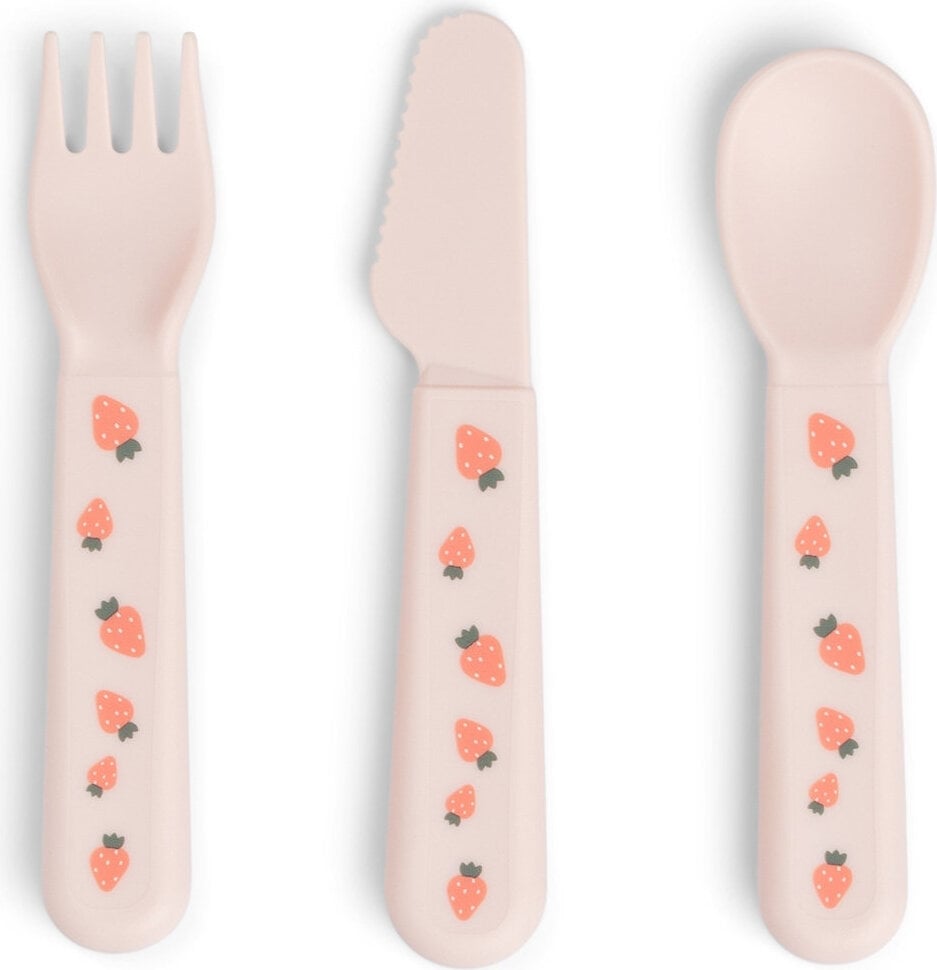 Foodie Tiny Farm Kinderbesteck, rosa, 3-teilig