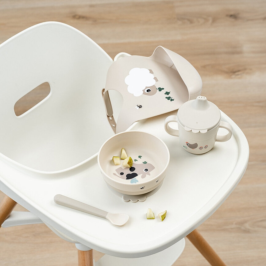 Foodie Tiny Farm middagsset, beige, 3 delar
