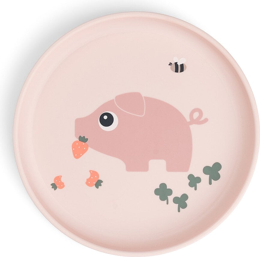Foodie Tiny Farm Plate, pink