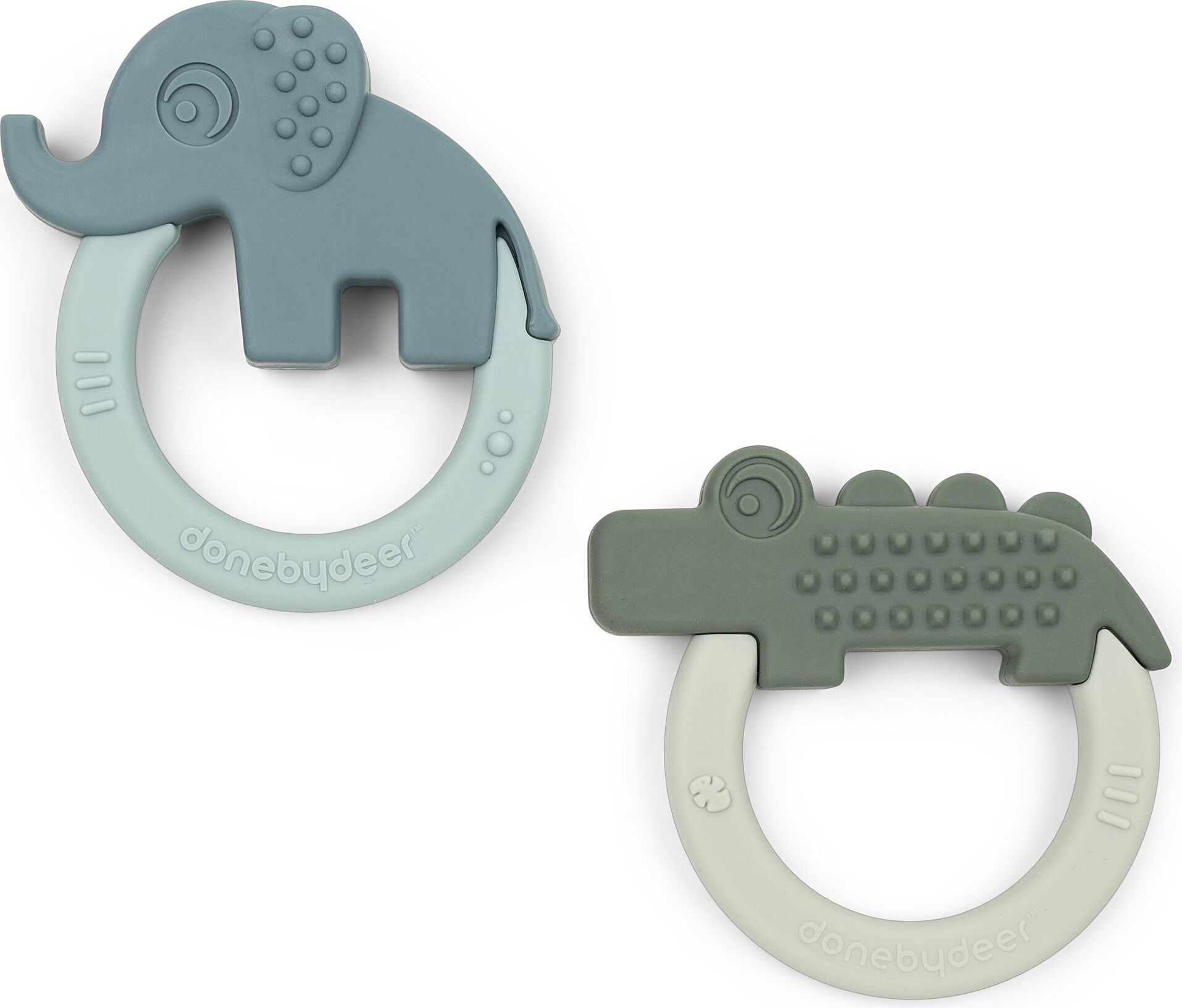 Gryzaki Deer Friends Elphee & Croco niebieski i zielony 2 szt.