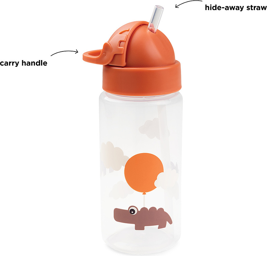 Happy Clouds Bidon s slamico, 350 ml, zelen