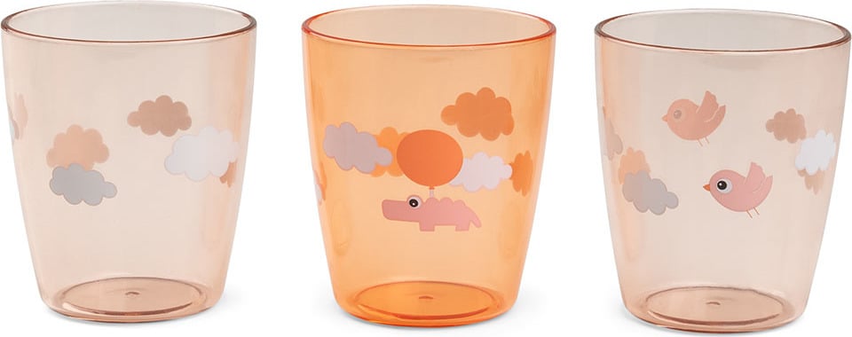 Happy Clouds Kinderbecher rosa-orange 3 St.