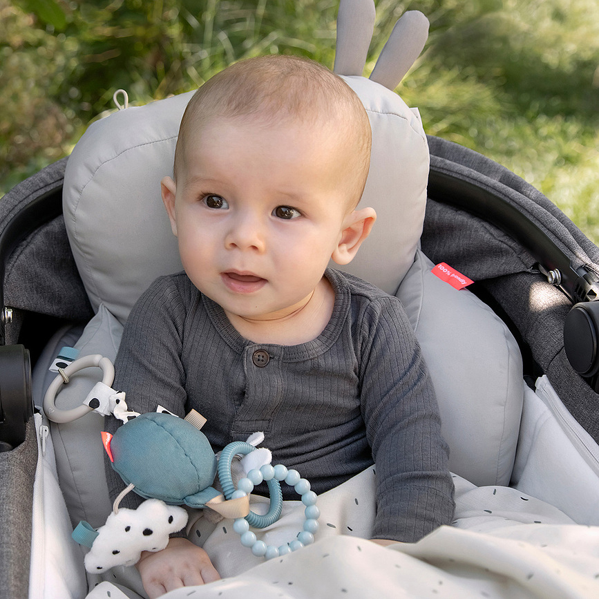 Happy Clouds Senzorični obesek z ogledalom, oranžen