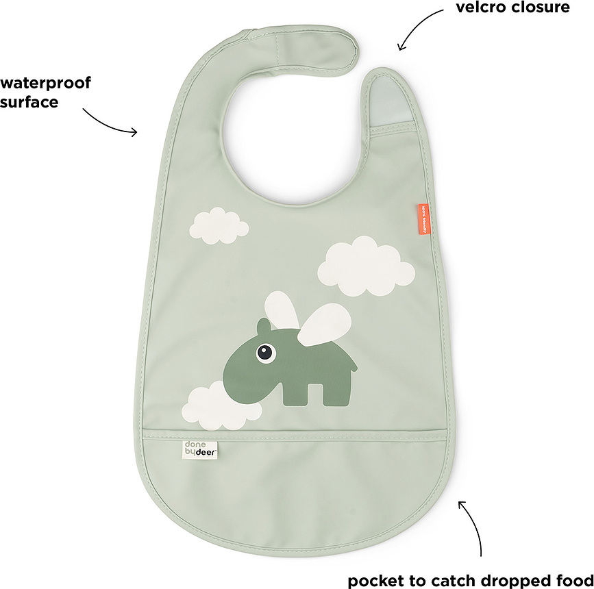 Happy Clouds Sliniček z žepkom, roza