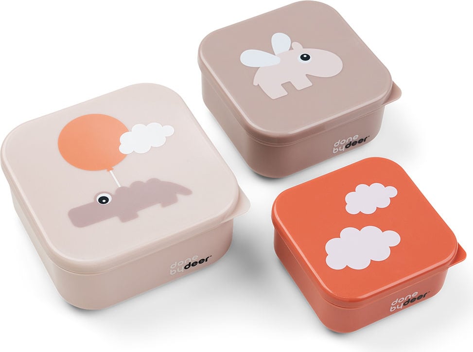 Happy Clouds Snack-Behälter rosa-orange 3 St.