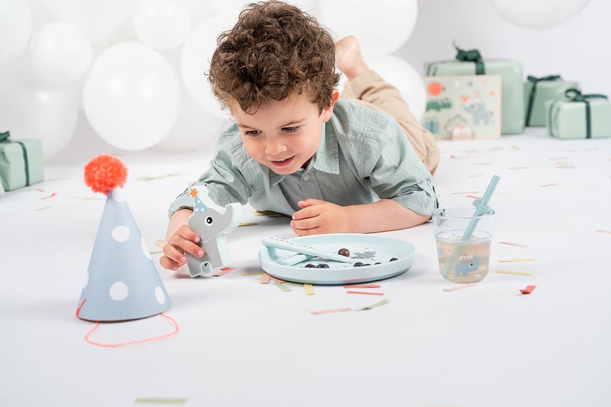 Set de Vajilla y Cubiertos infantil Foodie Celebration, rosa, 4 piezas