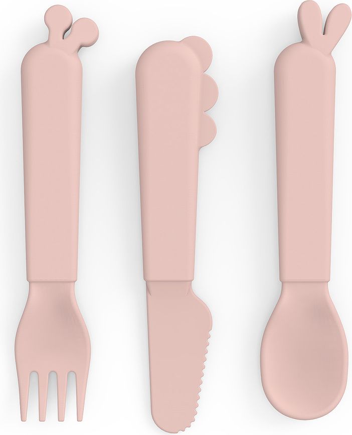 Kiddish Barnbestick, rosa, 3 delar