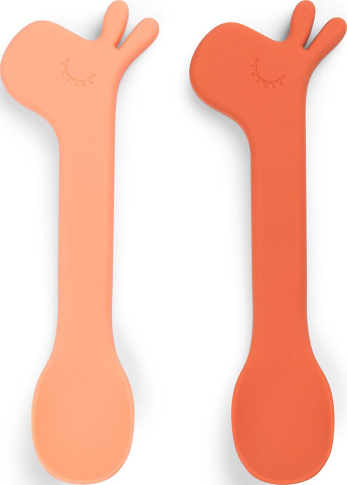 Lalee Babylöffel orangefarben aus Silikon 2 St.