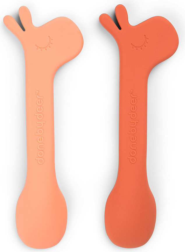 Lalee Cuillères pour bébé, en silicone, roses, Lot de 2