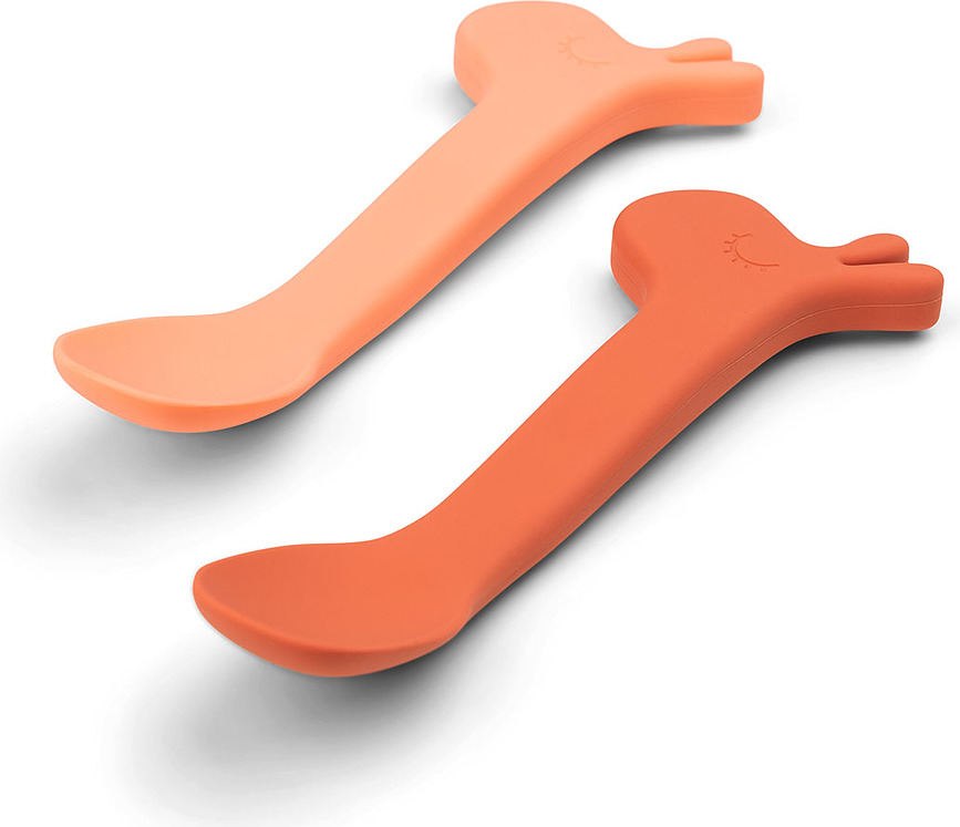 Lalee Cuillères pour bébé, en silicone, roses, Lot de 2