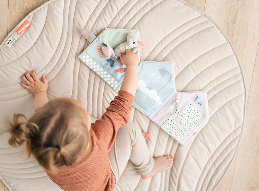 Lalee Livre d'éveil sensoriel, dépliant, motif maison