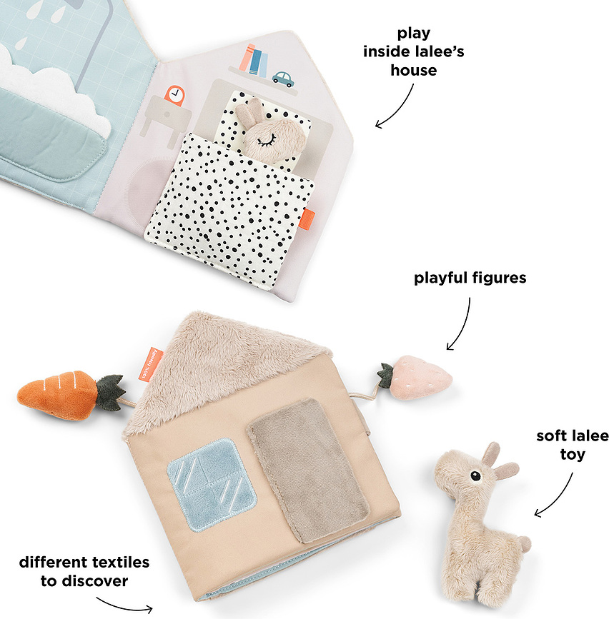 Libro Sensorial Lalee, desplegable con diseño de casa