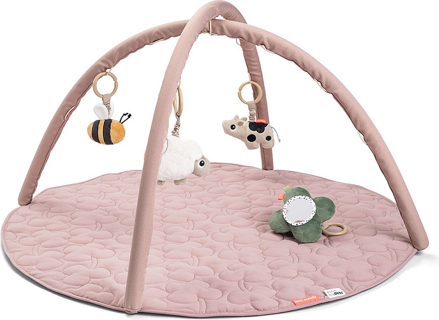 Manta de Actividades Tiny Farm, educativa, rosa empolvado