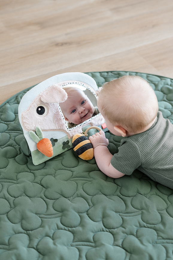 Manta de Actividades Tiny Farm, educativa, rosa empolvado