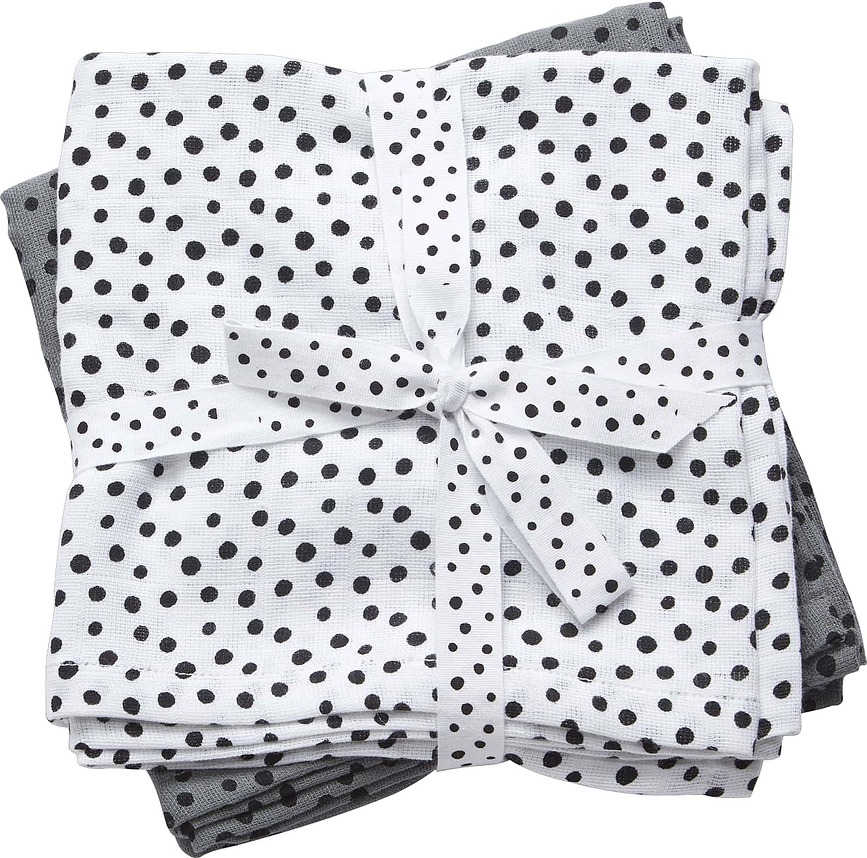 Muselina Dots, gris, 2 unidades
