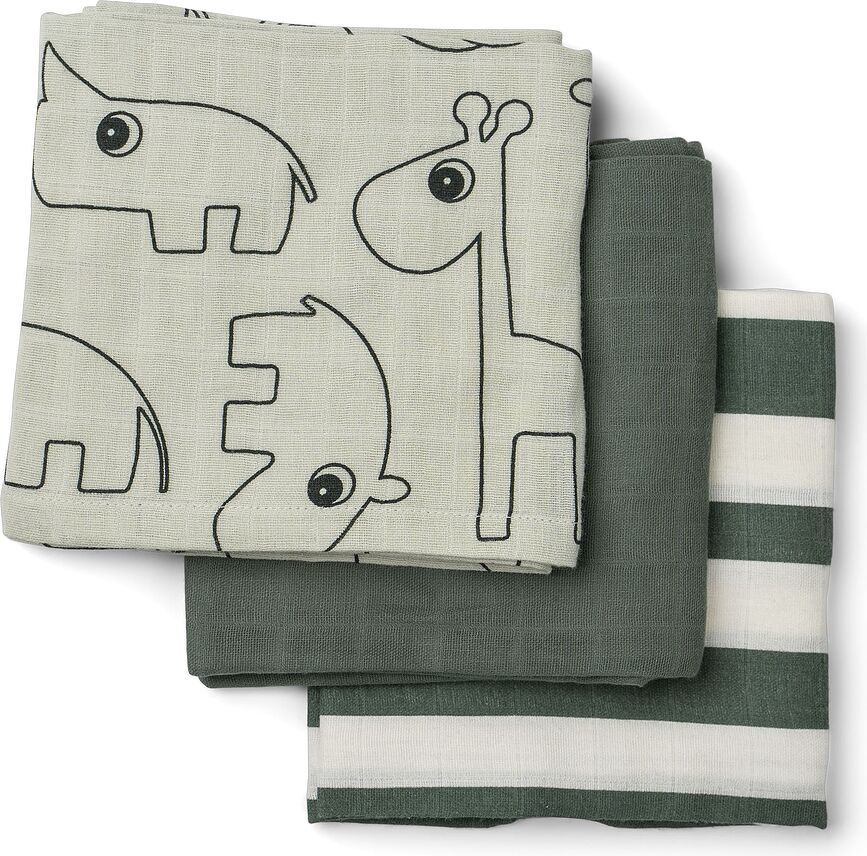 Muselinas Deer Friends, rosas, 3 unidades