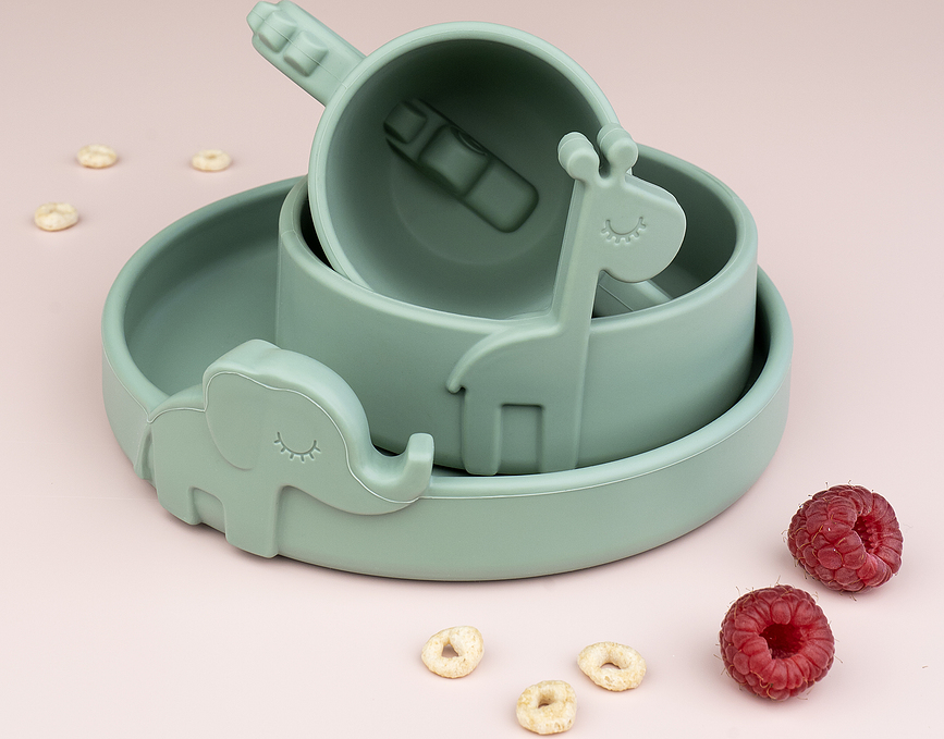 Peekaboo Bol en silicone, vert