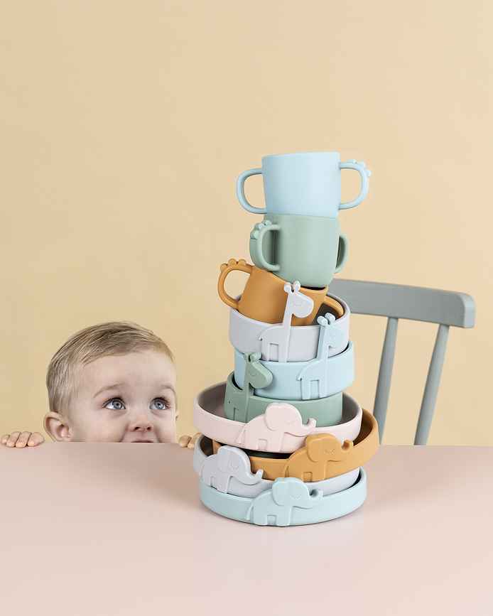 Peekaboo Croco Tasse en silicone, grise