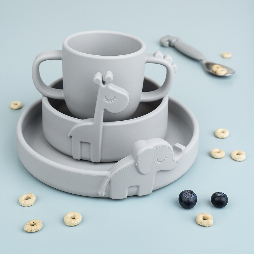 Peekaboo Croco Tasse en silicone, grise