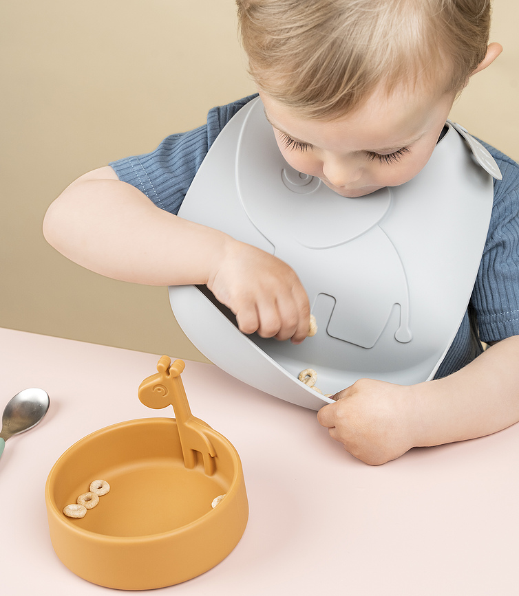 Peekaboo Elphee Bavoirs à poche, verts, en silicone, Lot de 2