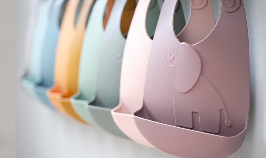 Peekaboo Elphee Podbradnjaci s džepom silikonski plavi 2 kom.