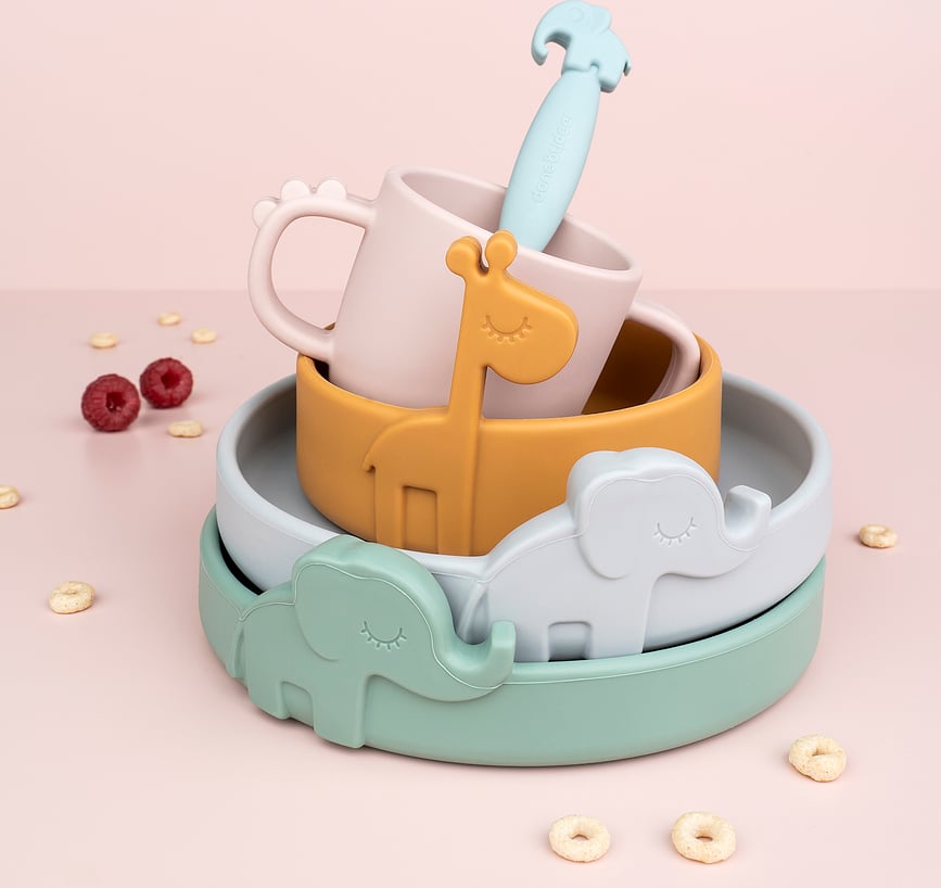 Peekaboo Πιάτο, μπλε, σιλικόνης